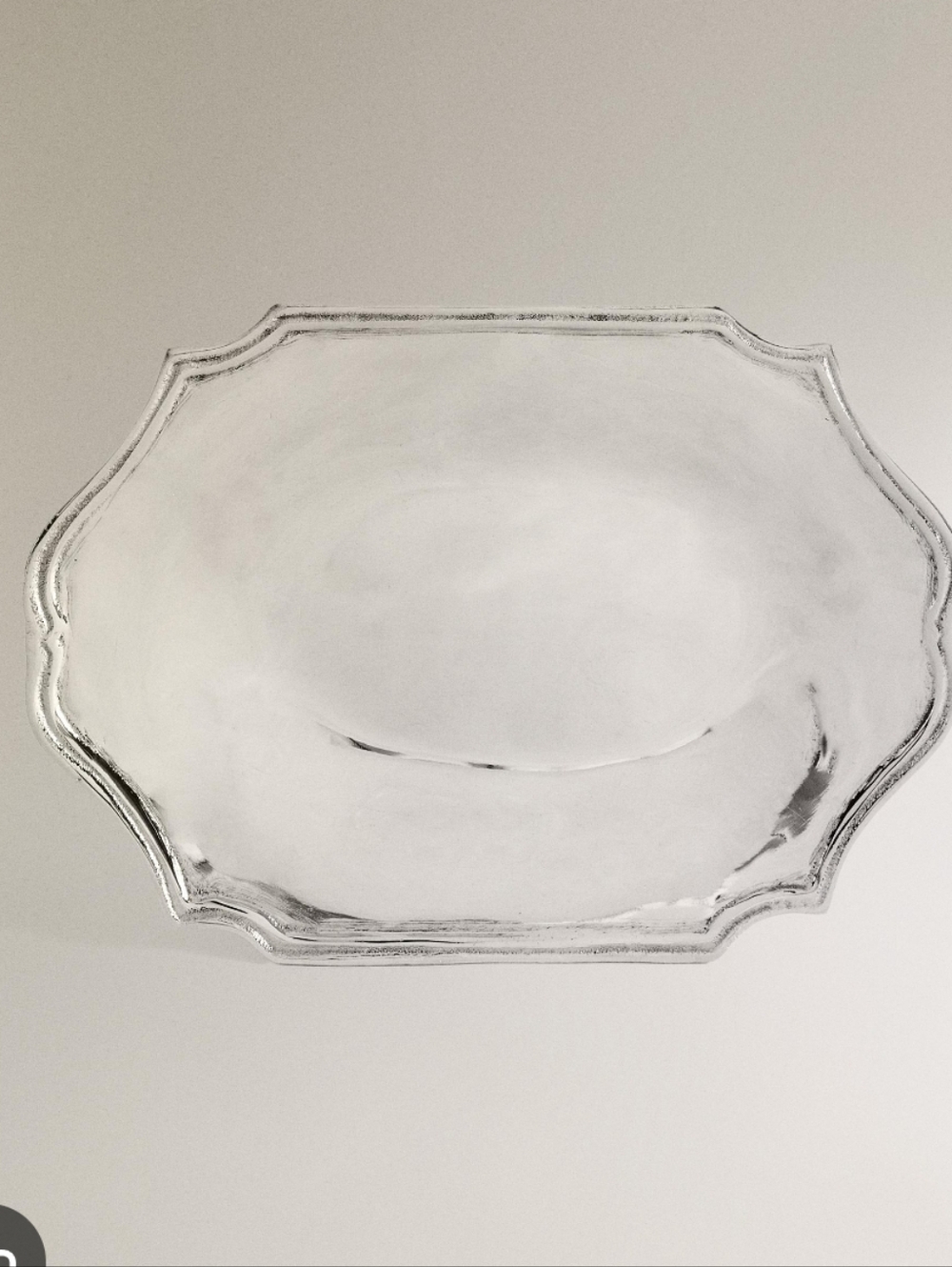 NWT Zara Home Silver-Tone Decorative Serving Platter